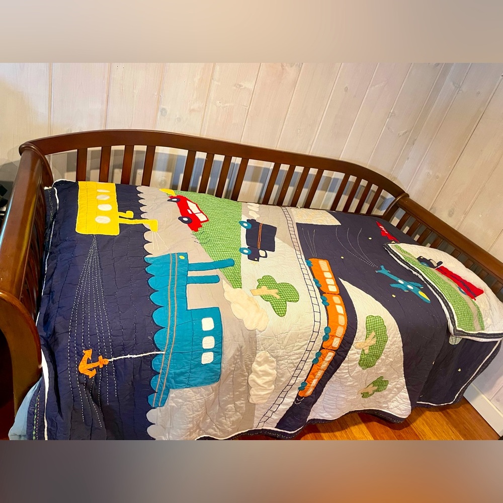 Pottery Barn Kids, Twin Size Quilt, Transportation Theme